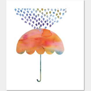 Rainbow Umbrella Posters and Art